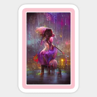 Beauty in the rain Sticker